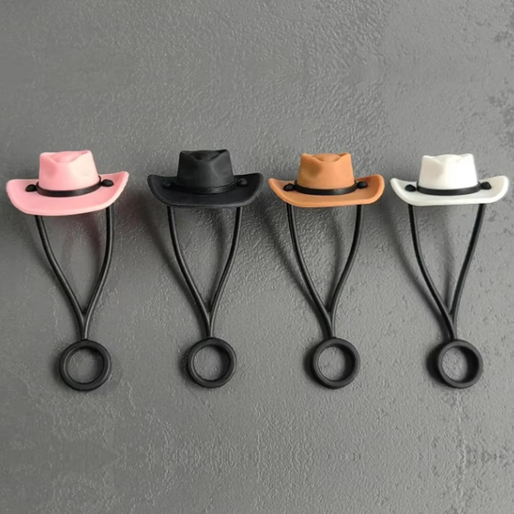 Silicone Cowboy Hat Straw Covers Caps Compatible with Stanleys Cup 30 40 Oz Tumbler Cute Funny Drinking Straw Tip Accessories